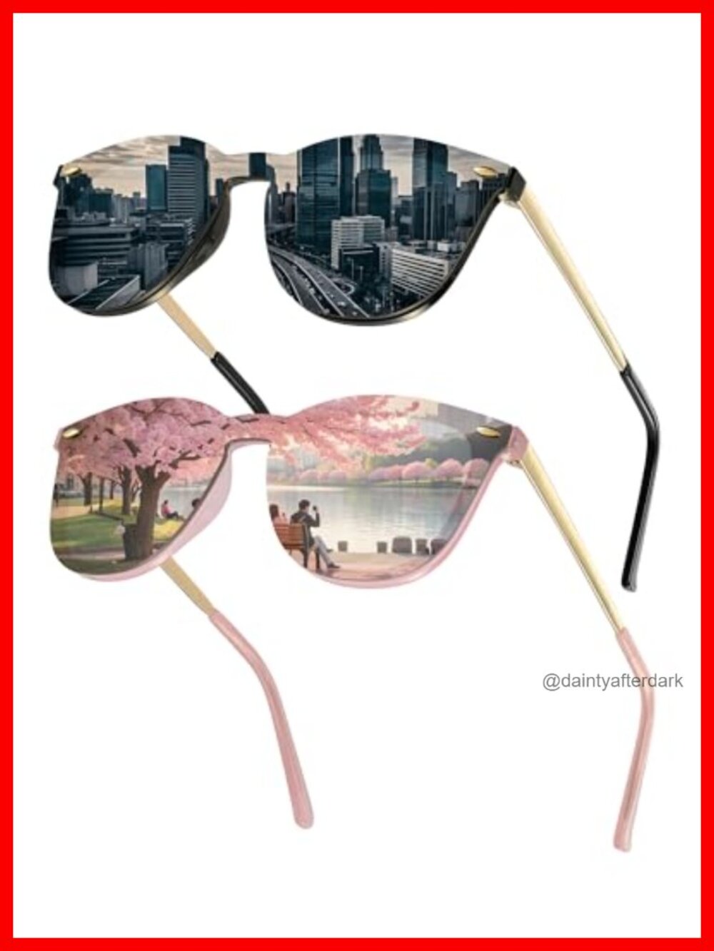 Rimless Mirrored Sunglasses One Piece Reflective UV400 Unisex Fashion